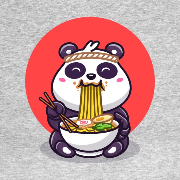 Cute Panda Eating Ramen Noodle by Catalyst Labs